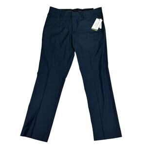Perry Ellis Mens Slim Fit Non-Iron Stretch Dress Pants Eclipse Blue 32x29